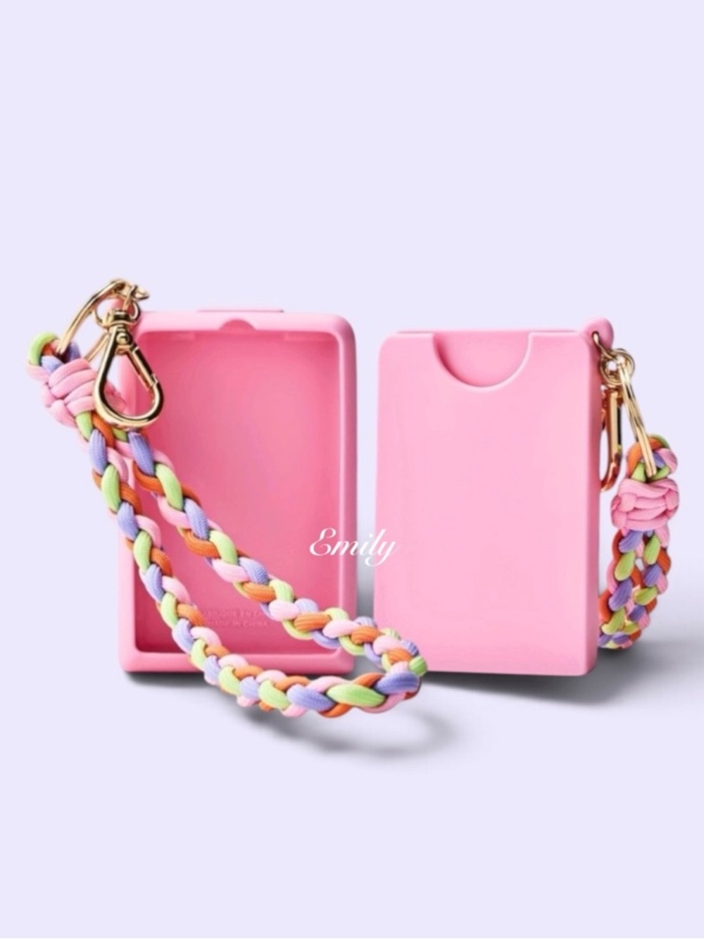 Bath & Body Works Pocket Spray Holder Wristlet with Multicolor Braided Strap